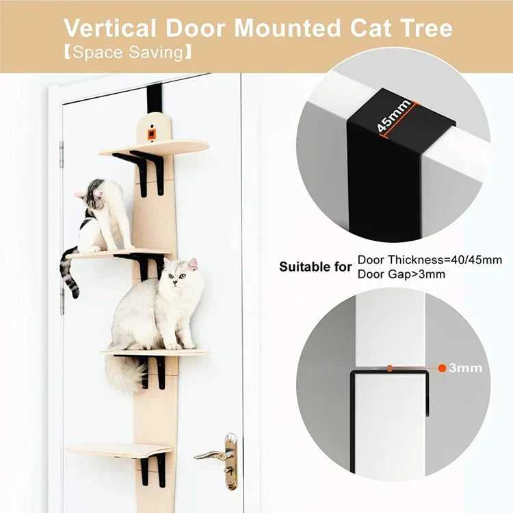 Large Multi Level Door Hanging Cat Tower Ideal for Apartments